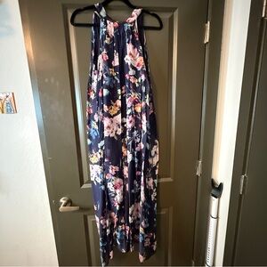 Silky Navy Blue Viscose-Silk Blend Top